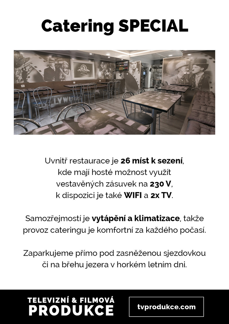 Catering SPECIAL — inside page presenting the dining interior.