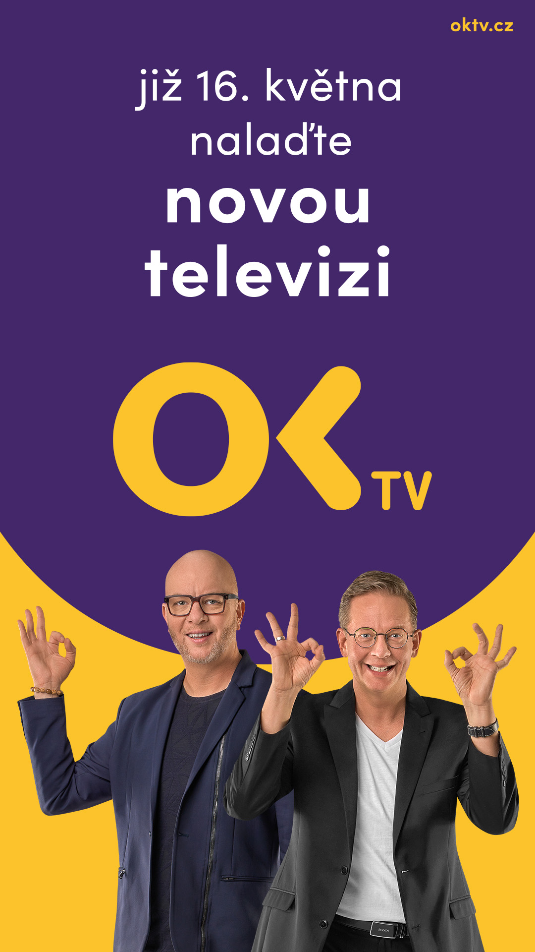 Portrétní fotografie ve vertikálním promo formátu OK TV