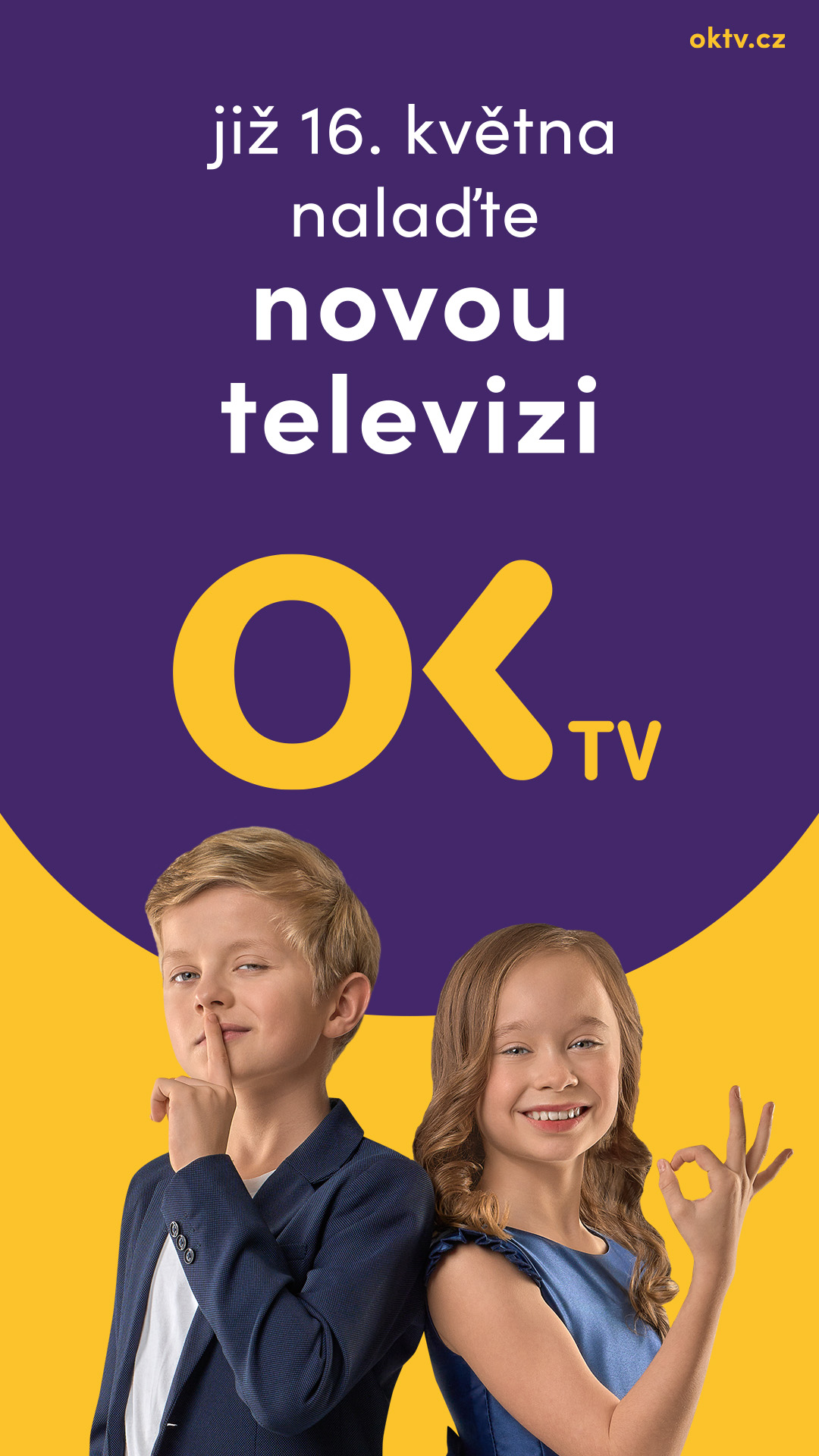 Portrétní fotografie ve vertikálním promo formátu OK TV