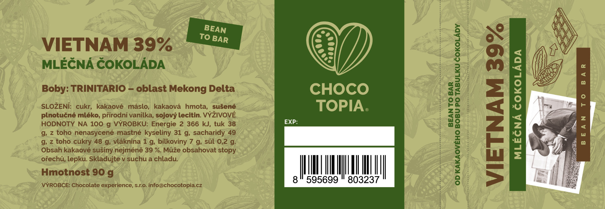 TREE 2 BAR — vnější strana obalu Vietnam 39 %.