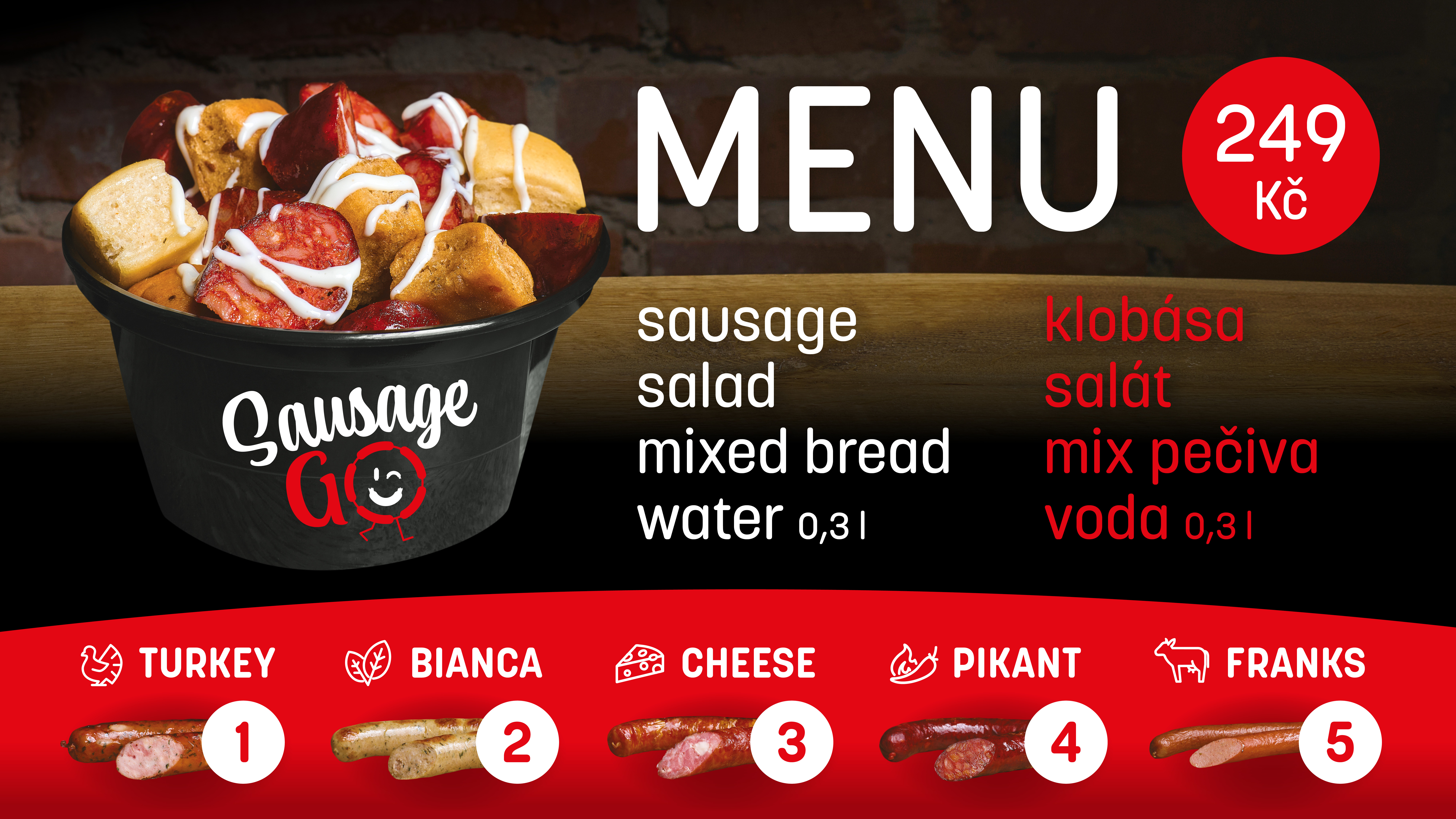 Menu screen with my food photography