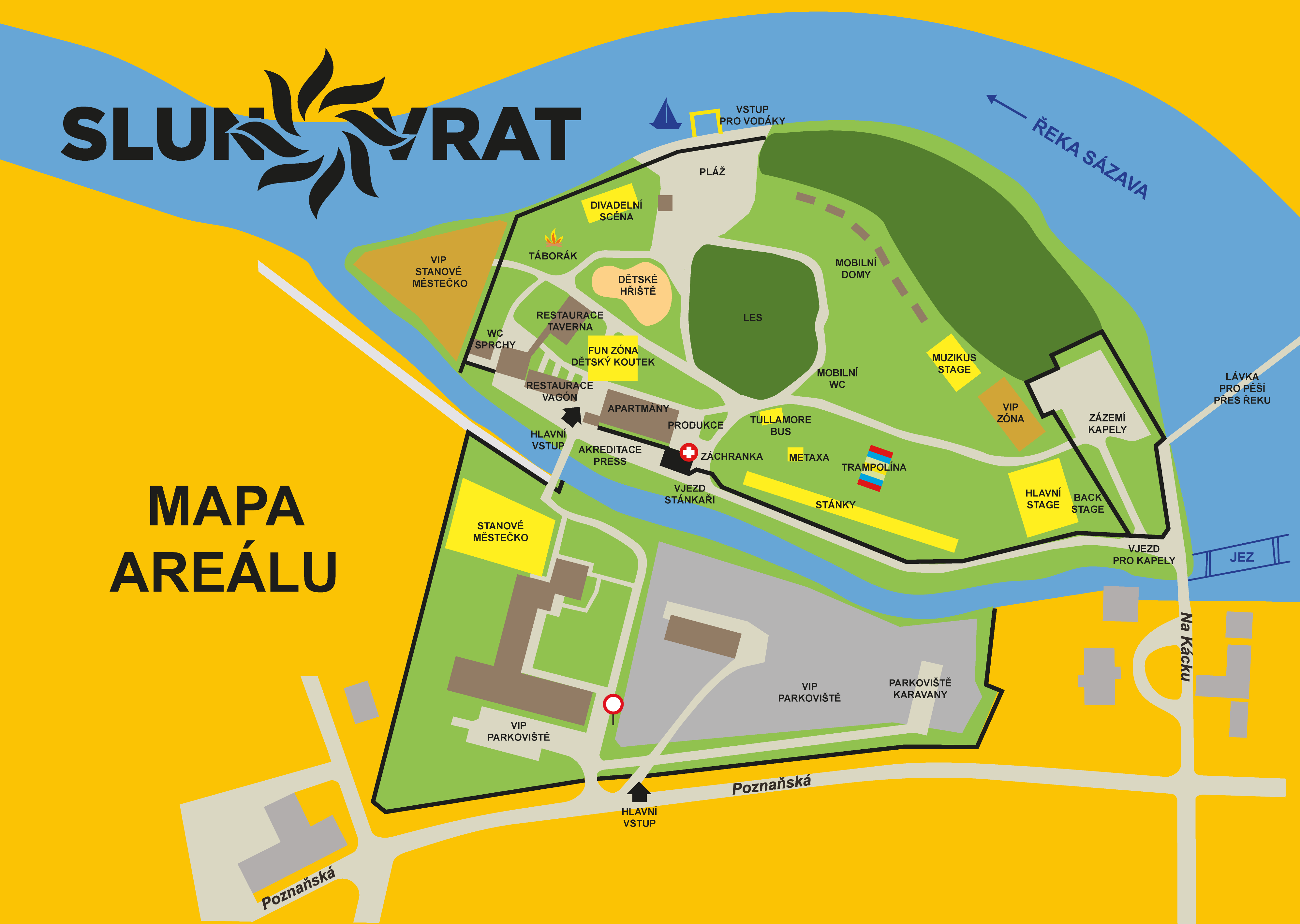 Slunovrat 2017 / mapa festivalového areálu.