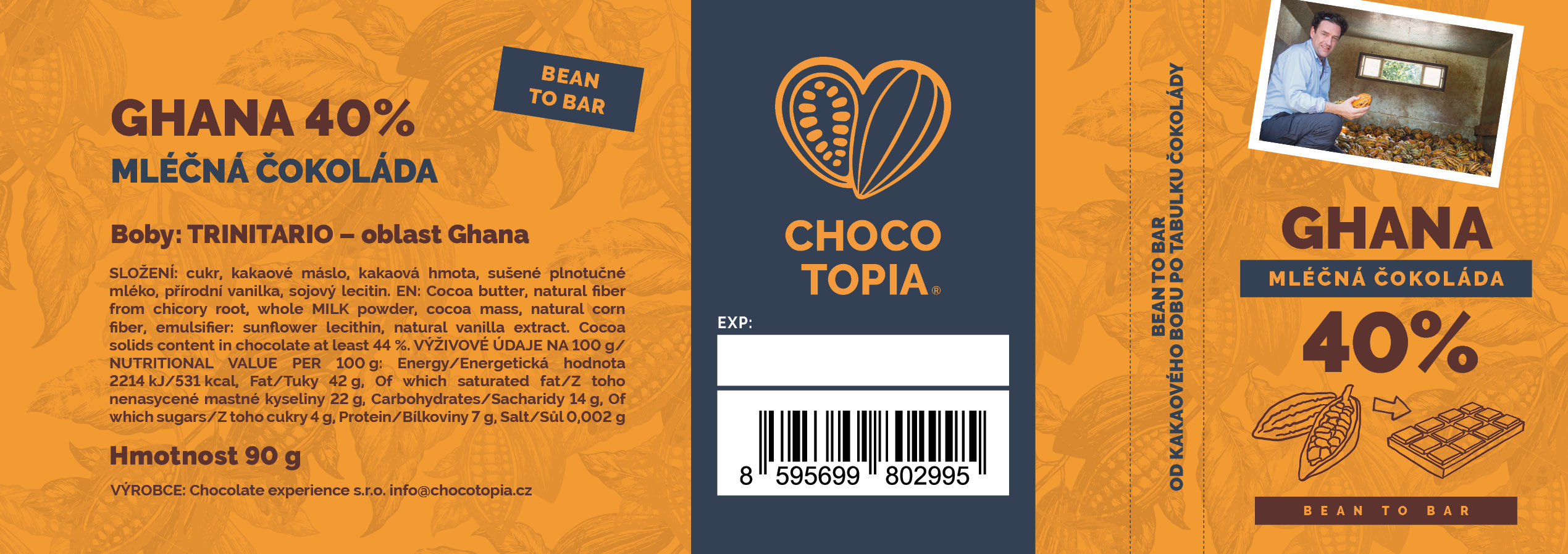 TREE 2 BAR — vnější strana obalu Ghana 40 %.