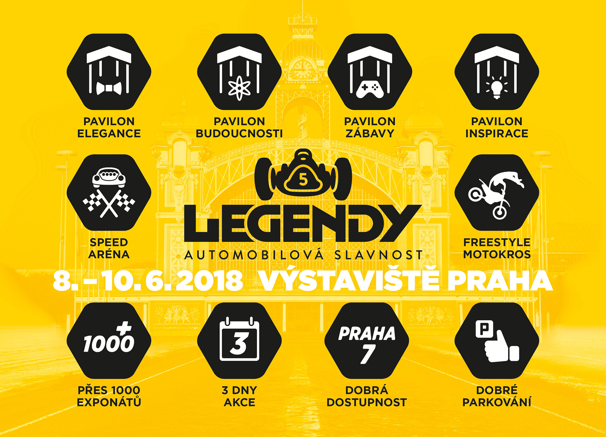 2018 — přehled pavilonů a programu v piktogramech