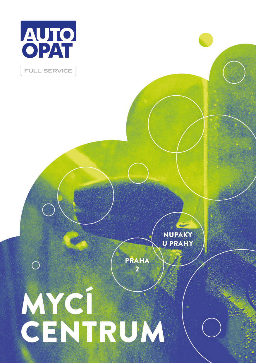 Mycí centrum — přední strana letáku