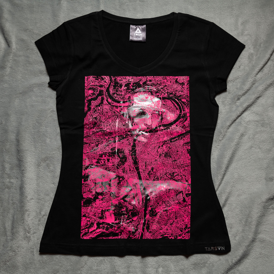 Photographic artwork in pink — the finished print
