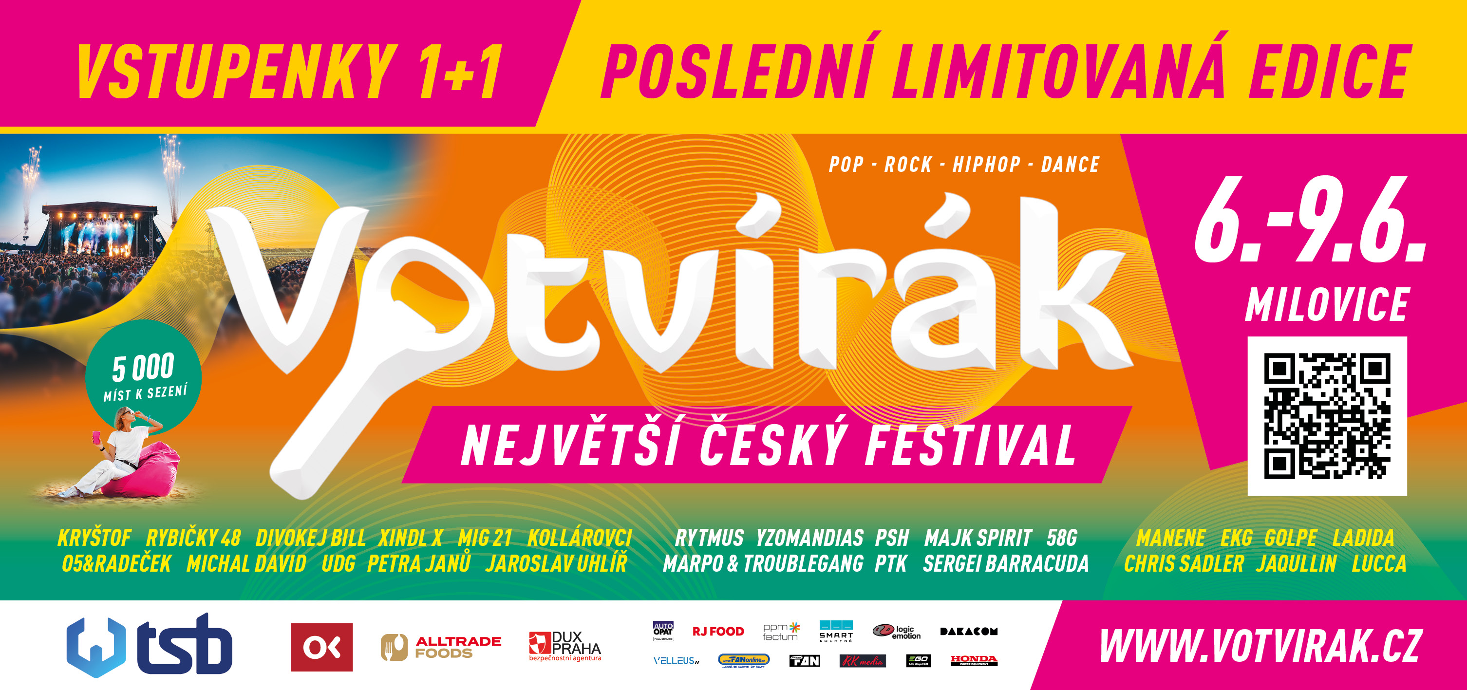 Votvírák 2024 / billboard. Moje grafické zpracování festivalové kampaně.